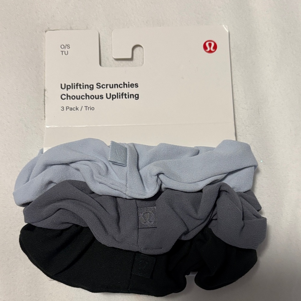 lululemon Uplifting Scrunchies - Blue, Gray, and Black